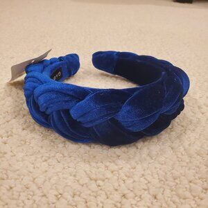 Blue Velvet Braided Headband